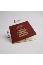 3D Happy Birthday Tebrik Kartı 15x15 cm – Pop Up Doğum Günü Kartı, Kutlama ve Hediyelik Kart - Görsel 4