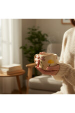 El Dekorlu 200 ml Seramik Kupa – Kahve & Çay İçin Özel Tasarım - Görsel 2