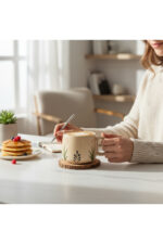 El Dekorlu 200 ml Seramik Kupa – Kahve & Çay İçin Özel Tasarım - Görsel 2