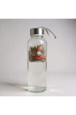 500 ml Deri Kılıflı Cam Matara – Yılbaşı Özel Tasarım