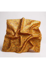 %100 İpek Fular – Mavi Küçük Desenli, Kadın Şık Eşarp / Boyun & Saç Aksesuarı - Görsel 2