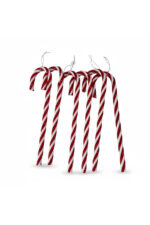 6'lı Cam Mika Baston Şeker Yılbaşı Ağacı Süsü 25 cm - Görsel 3