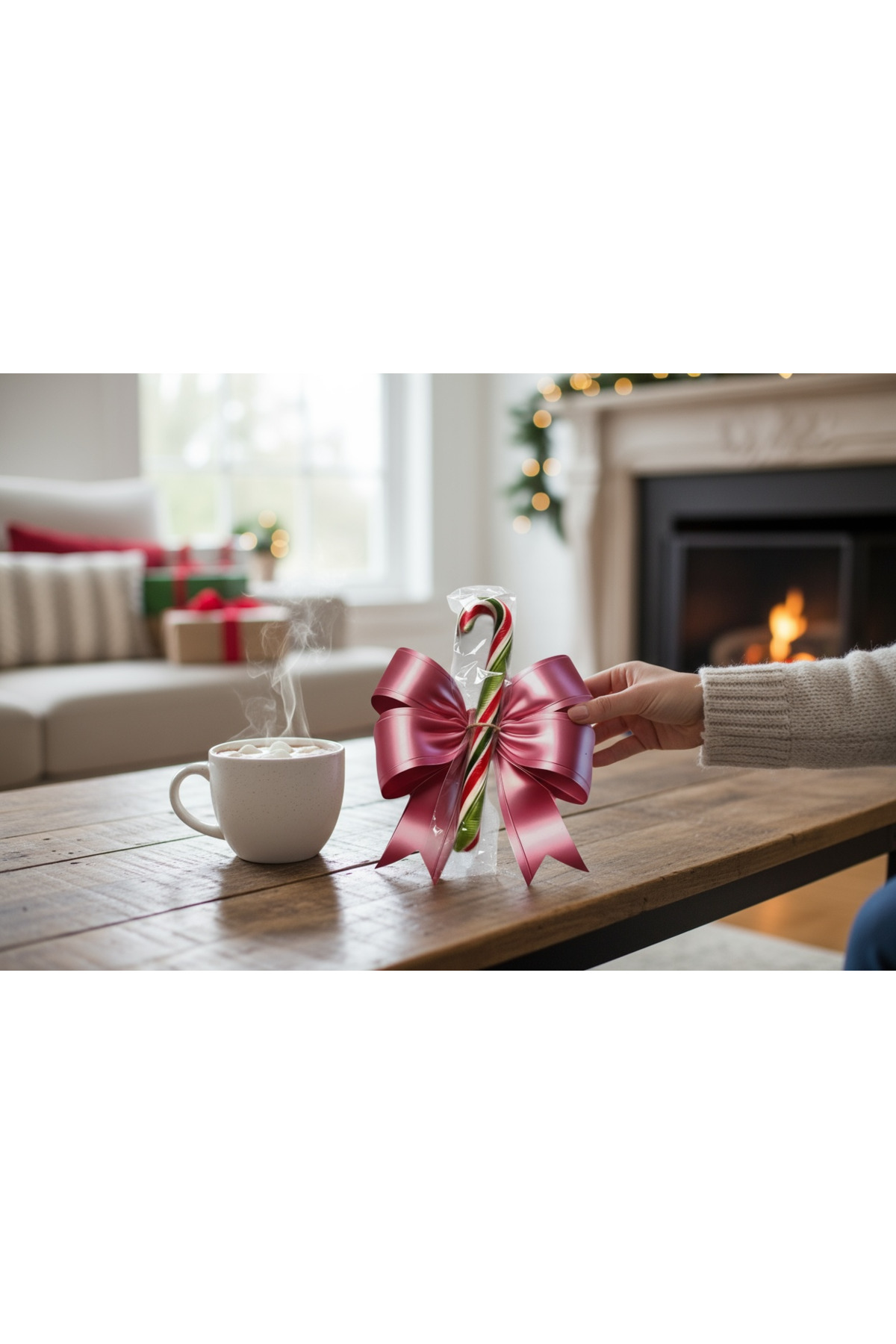 1_org_zoom 6'lı Yenilebilir Hediye Kartlı Baston Şeker - Görsel 1