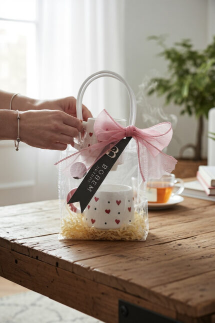 Hediye Kutulu Kalpli Kahve - Çay Fincanı