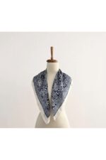 Zarif Etnik Desenli Saten Eşarp - Fular - Şal - Bandana 70*70 cm