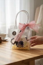 Hediye Kutulu Mavi Çiçek Beyaz Kahve - Çay Fincanı