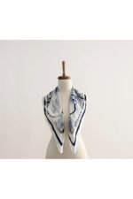 Zarif Gemi Desenli Saten Eşarp - Fular - Şal - Bandana 70*70 cm