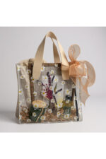 Çiçek Desenli Şeffaf İçi Dolu Çanta Şık Hediye Seti