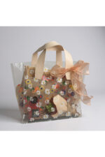 Çiçek Desenli Şeffaf İçi Dolu Çanta Şık Hediye Seti